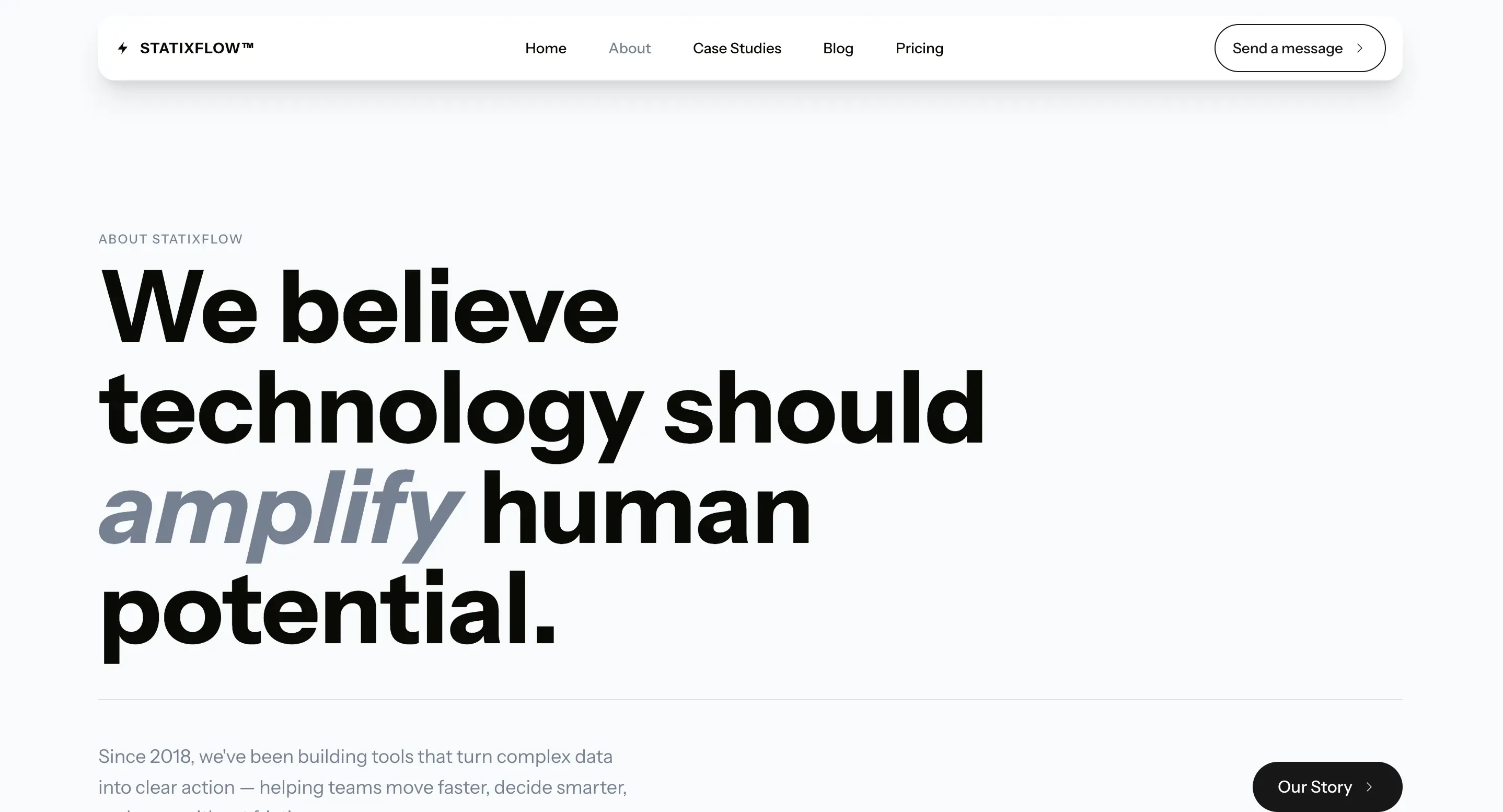 StatixFlow Next.js About Page Demo