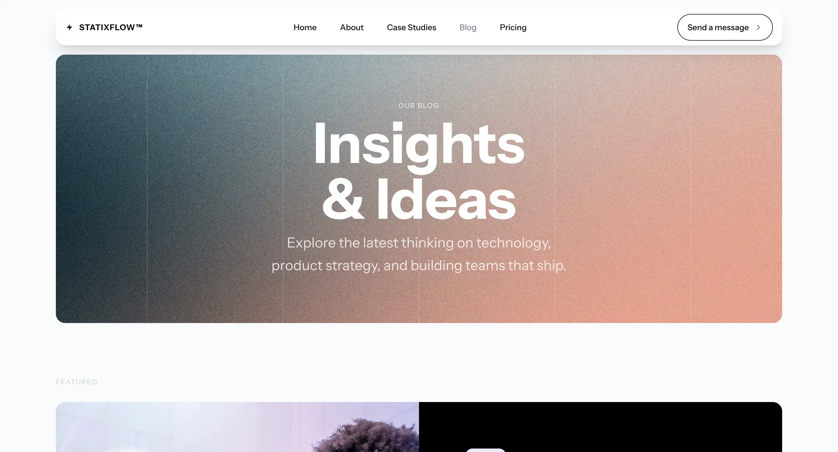 StatixFlow Next.js Blog Page Demo