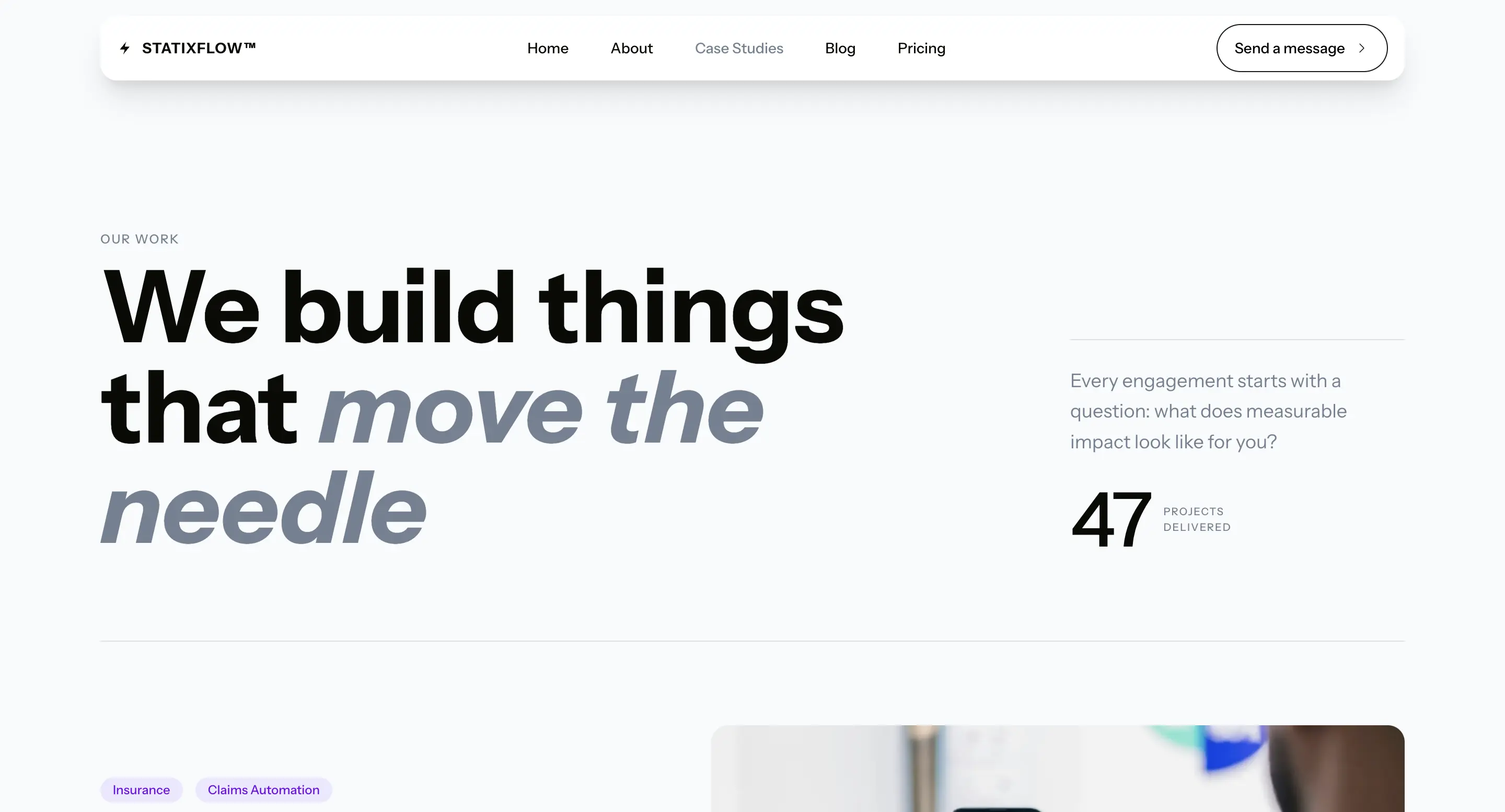 StatixFlow Next.js Case Studies Page Demo