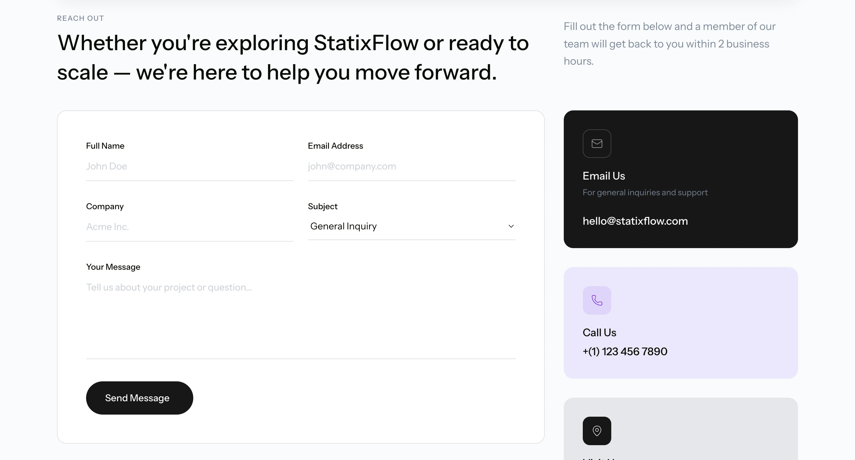 StatixFlow Next.js Tailwind Template